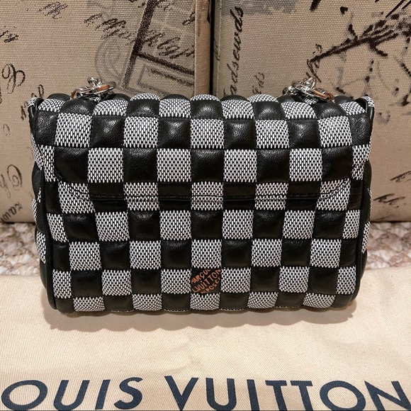 Louis Vuitton Calfskin Damier Twist BB Shouldr Bag - Picture 2 of 16